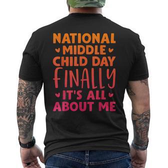National Middle Child Day Middle Children Men's T-shirt Back Print - Thegiftio UK