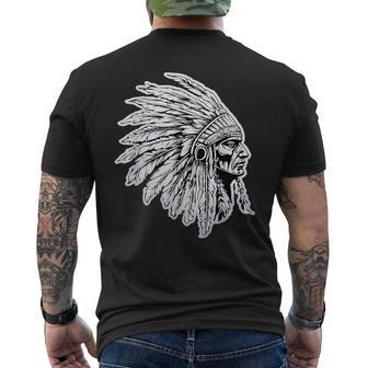 Nativo Americano Dibujo Jefe Indio Orgullo Indio Camiseta Hombre Estampado Espalda - Regaloses