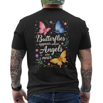 Nature Flowers Butterflies Appear When Angels Are Near Quote Men's T-shirt Back Print - Thegiftio UK