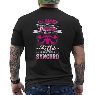 Ne Jamais Sous Estimer Le Pouvoir Dune Fille Qui Fait De La Synchro T-shirt imprimé au dos - Cadeauxyz