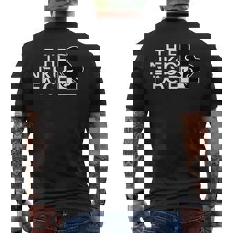 The Neko Face ザ・ネコ・フェイス《ホワイト文字》猫 ハチワレ パロディ ゆるくて かわいい 面白 イラスト メンズTシャツ バックプリント - Kawaiitshirt