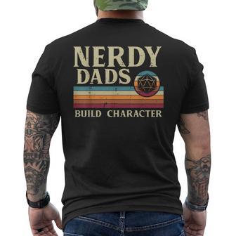 Nerdy Dads Build Character Retro Fathers Day Daddy Papa Men Men's T-shirt Back Print - Thegiftio UK