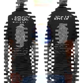 Nerdy Mercury 天文学 科学惑星 太陽系 ホワイト メンズTシャツ バックプリント - Kawaiitshirt