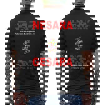 Nesara Gesara、赤い文字。 メンズTシャツ バックプリント - Kawaiitshirt