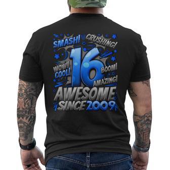 New Comic Style Birthday 2025 For Boys 16Th Birthday Black Small Men's T-shirt Back Print - Thegiftio UK