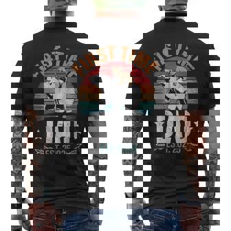 New Dad & Baby Bear First Father's Day Est 2025 Men's T-shirt Back Print - Monsterry