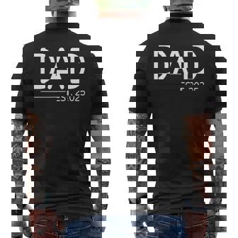 New Dad Est 2025 First Fathers Day 2025 Promoted To Daddy Men's T-shirt Back Print - Thegiftio UK