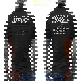 Nicole Definition ファニーファーストネーム ユーモアニックネーム ユニーク メンズTシャツ バックプリント - Kawaiitshirt