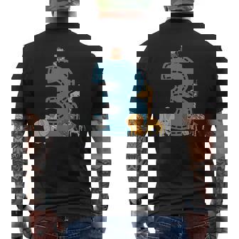 Niños 3 Cumpleaños Niño Niña Zoo Elefante Jirafa 3 Años Camiseta Hombre Estampado Espalda - Regaloses