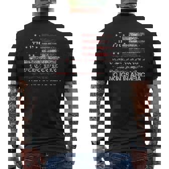 No Kings In America Us Flag Vintage Men's T-shirt Back Print - Thegiftio UK