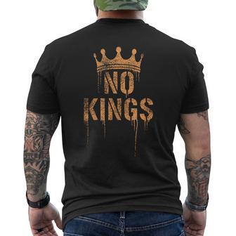 No Kings Anti-Establishment Grunge Political Men's T-shirt Back Print | Mazezy
