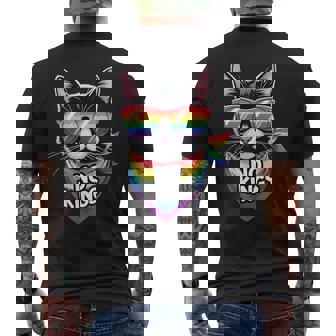 No Kings Pride Cat Men's T-shirt Back Print - Thegiftio