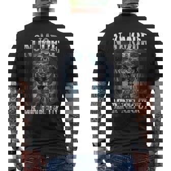 No More Mr Nice Guy Alpha Wolf Ironic Meme Brainrot Men's T-shirt Back Print | Mazezy