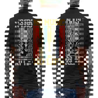 No Music No Life 音符ミュージシャン メンズTシャツ バックプリント - Kawaiitshirt