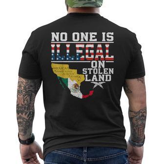 No One Is Illegal On Stolen Land Mexican Men's T-shirt Back Print - Thegiftio UK