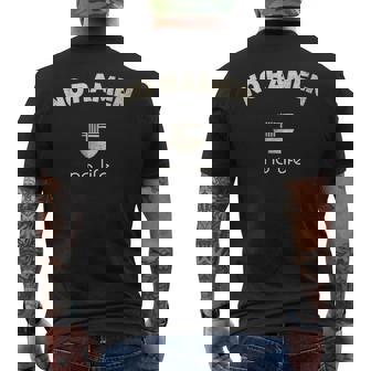 No Ramen No Life ノーラーメン ノーライフ シンプル 渋い お洒落 ラーメン スタッフ ラオタ らーめん メンズTシャツ バックプリント - Kawaiitshirt