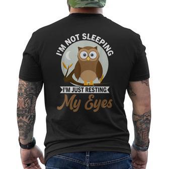 Nonto Dormendotoolo Riposando Gli Occhi Gufo T-shirt da uomo con stampa posteriore - Novitaregali