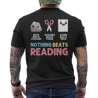 Nothing Beats Reading Rock Paper Scissors Men's T-shirt Back Print - Thegiftio UK