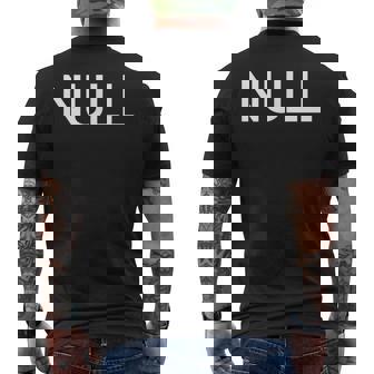 Null Computer サイエンスコード エラー ユーモア エンジニア メンズTシャツ バックプリント - Kawaiitshirt