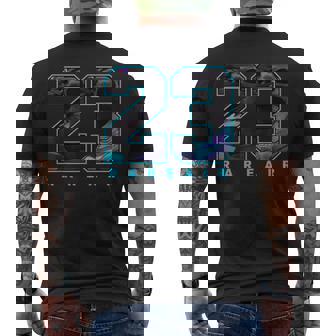 Number 23 8 Aqua Matching Color Match Graphic Men's T-shirt Back Print | Mazezy