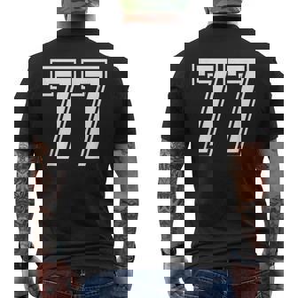 Number 77 Birthday 77Thports Player チーム番号入りジャージ メンズTシャツ バックプリント - Kawaiitshirt