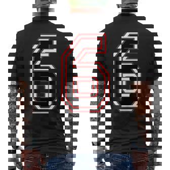 Number Numero 6 6番 メンズTシャツ バックプリント - Kawaiitshirt