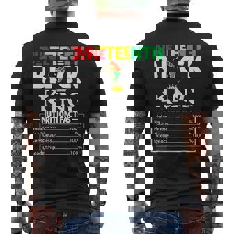 Nutritional Facts Junenth 1865 Black King Men's T-shirt Back Print | Mazezy