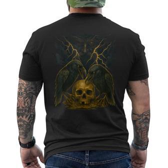 Odins Raben Hugin & Munin Mythologie Walhalla Odin Wikinger T-Shirt mit Rückendruck - Geschenkecke