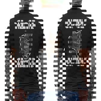 Oiia Oiia スピニング インターネット ミーム 猫 ユーモラス 面白い ブレイン メンズTシャツ バックプリント - Kawaiitshirt