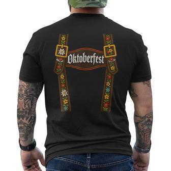 Oktoberfest Lederhosen Suspenders Vintage Graphic Men's T-shirt Back Print - Thegiftio UK