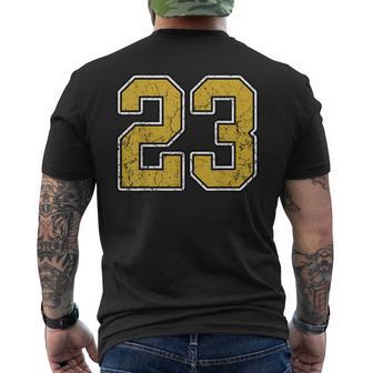 Old Gold Black White Sports Number 23 Jersey Uniform Player Men's T-shirt Back Print - Thegiftio UK