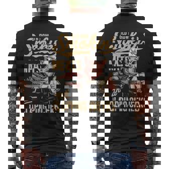 Old Rows Smokin' Meats And Clapping Cheeks Bbq Men's T-shirt Back Print - Thegiftio