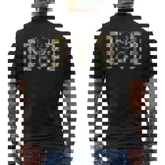 Old School Camo Dad Hunting Camouflage Deer Father's Day Men's T-shirt Back Print - Monsterry