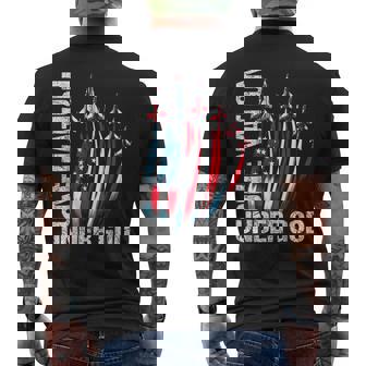 One Nation Under God 4Th July American Flag Fighter Jets Boy Men's T-shirt Back Print - Monsterry