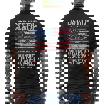 Operation Midnight Hammer B-2 Stealth Bomber Jet Usa Flag Men's T-shirt Back Print | Mazezy