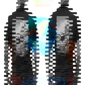 Orca T Con Una Orca De Anime Costero Camiseta Hombre Estampado Espalda - Regaloses