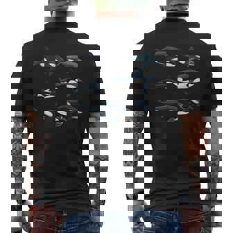 Orcas Killer Whale Pod Group グラフィック メンズTシャツ バックプリント - Kawaiitshirt