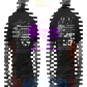 Overdose Awareness Purple Ribbon Memorial Men's T-shirt Back Print - Monsterry