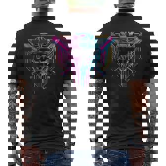 Paint Dripping Baseball Catcher Mask Baseball Fan Young Boys Men's T-shirt Back Print | Mazezy