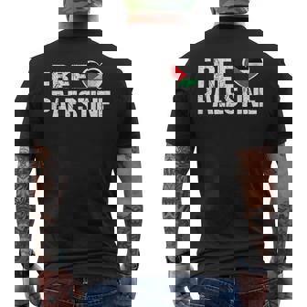 Palestina Bandera Corazón Free Palestine Camiseta Hombre Estampado Espalda - Regaloses