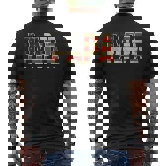 Papa Bold Patriotic American Flag Father’S Day Papa Men's T-shirt Back Print | Mazezy