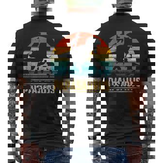 Papa Dinosaur T Rex Papasaurus 2 Niños Día Del Padre Camiseta Hombre Estampado Espalda - Regaloses