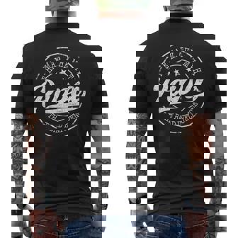 Papa The Man The Myth The Bad Influence Emblem Men's T-shirt Back Print - Monsterry