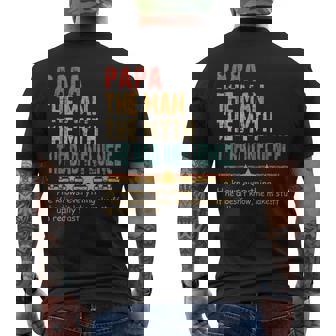 Papa The Man The Myth The Bad Influence Fathers Day Papa Men's T-shirt Back Print | Mazezy