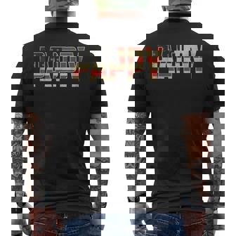 Pappy Bold Patriotic American Flag Father’S Day Pappy Men's T-shirt Back Print | Mazezy