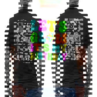Party Glowing 80S Group Team Lets Crazy It's My Birthday Men's T-shirt Back Print - Thegiftio
