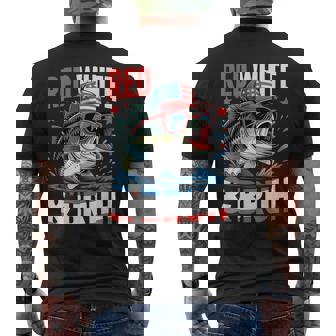 Patriotic 4Th Of July Boys Fishing Red White And Bruh Men's T-shirt Back Print - Monsterry