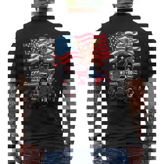 Patriotic 4Th Of July Usa Moose On A Truck Men's T-shirt Back Print - Thegiftio UK