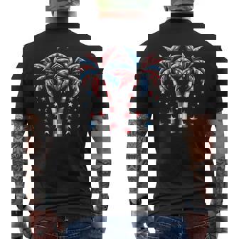 Patriotic American Palm Trees Usa Flag Summer 4Th Of July Men's T-shirt Back Print - Thegiftio