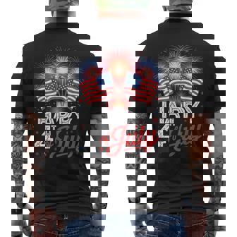 Patriotic American Us Flag 4Th Of July Happy 4Th Of July Men's T-shirt Back Print - Thegiftio